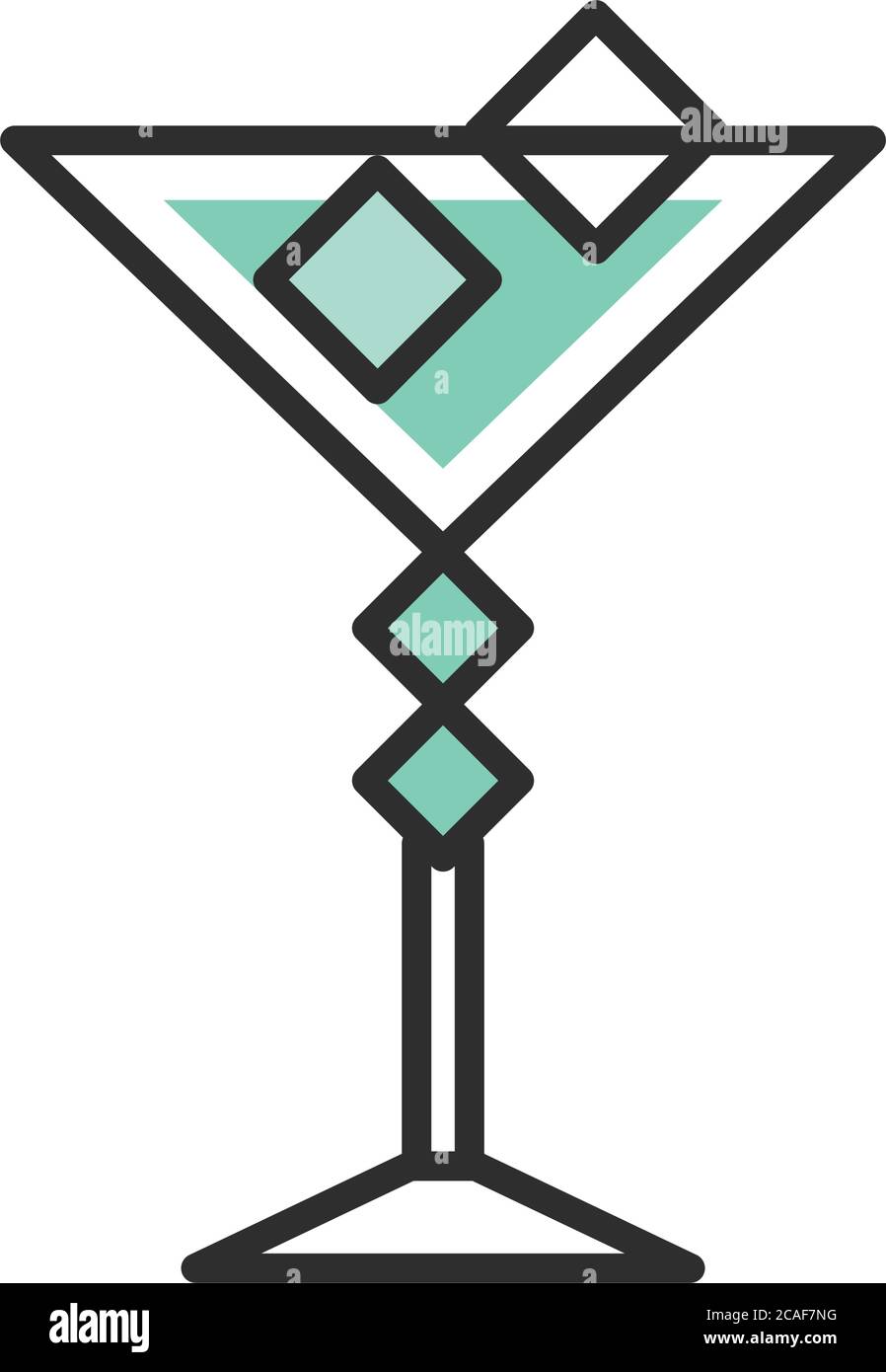 gobelet en verre icône cocktail avec glaçons boisson liqueur rafraîchissante alcool ligne et remplir dessin illustration vectorielle Illustration de Vecteur