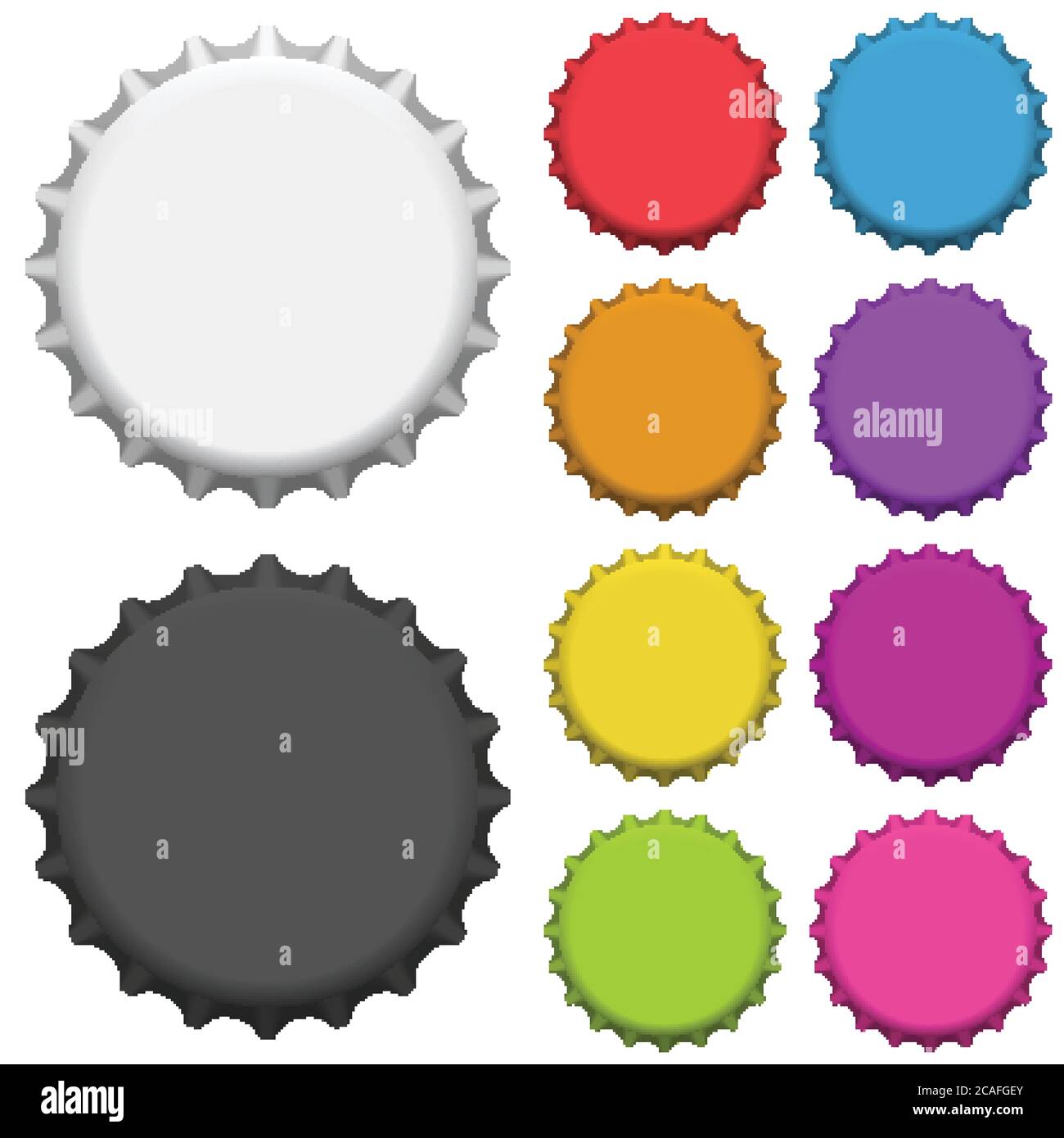 Bouchons de bouteille colorés. Illustration vectorielle Illustration de Vecteur