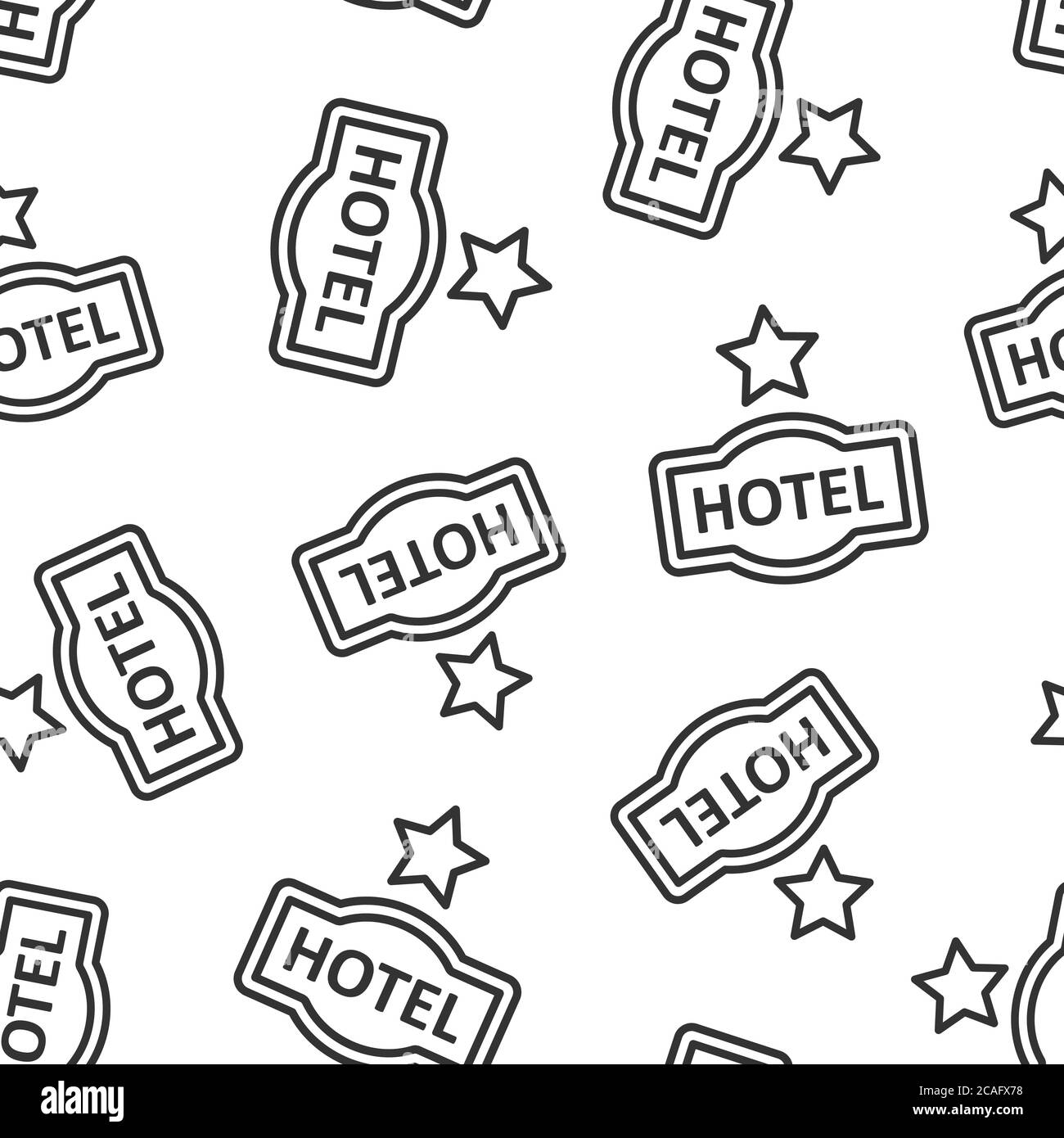 Hôtel 1 étoile icône dans le style plat. Illustration vectorielle Inn sur fond blanc isolé. Information sur la chambre Hostel Seamless pattern business concept. Illustration de Vecteur