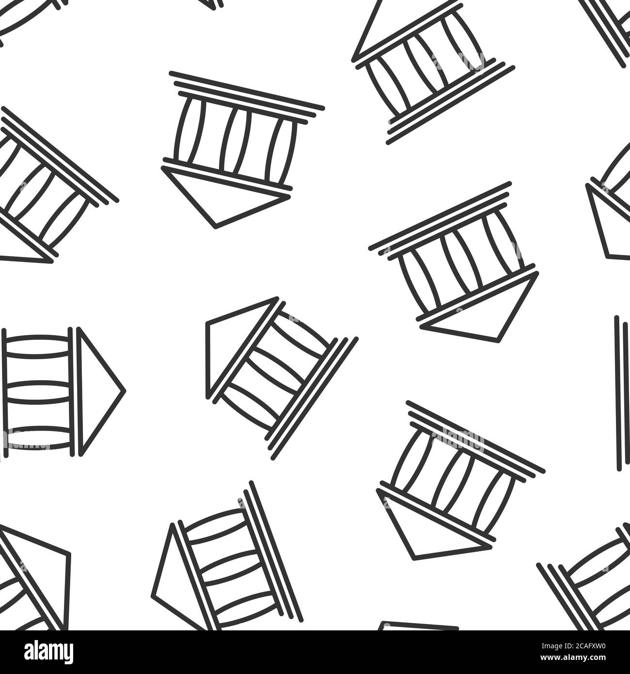 Icône de bâtiment de banque de style plat. Illustration vectorielle de l'architecture gouvernementale sur fond blanc. Concept commercial de motif sans couture à l'extérieur du musée. Illustration de Vecteur