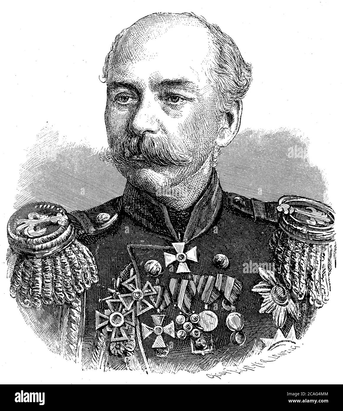 Konstantin von Kaufman, 3 mars 1818 - 16 mai 1882, général de l'armée russe / Konstantin Petrowitsch von Kaufmann, 3. Maerz 1818 - 16. Mai 1882, General der russischen Armee, Historisch, historique, numérique reproduction améliorée d'un original du 19ème siècle / digitale Reproduktion einer Originalvorlage aus dem 19. Jahrhundert, Banque D'Images