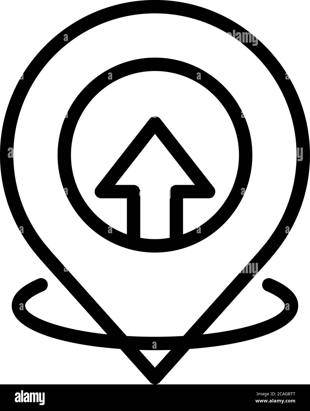Icône d'épingle gps de randonnée, style de contour Illustration de Vecteur
