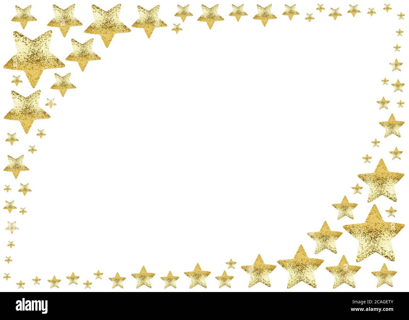 Cadre en étoile dorée sur fond blanc isolé, bordure d'angle en étoiles  dorées brillantes, modèle de carte de vœux de Noël, toile de fond des  fêtes, étoile Photo Stock - Alamy