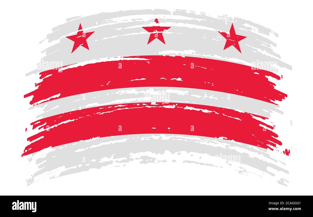 District de Columbia USA - Washington, D.C. drapeau en forme de pinceau grunge, vecteur Illustration de Vecteur