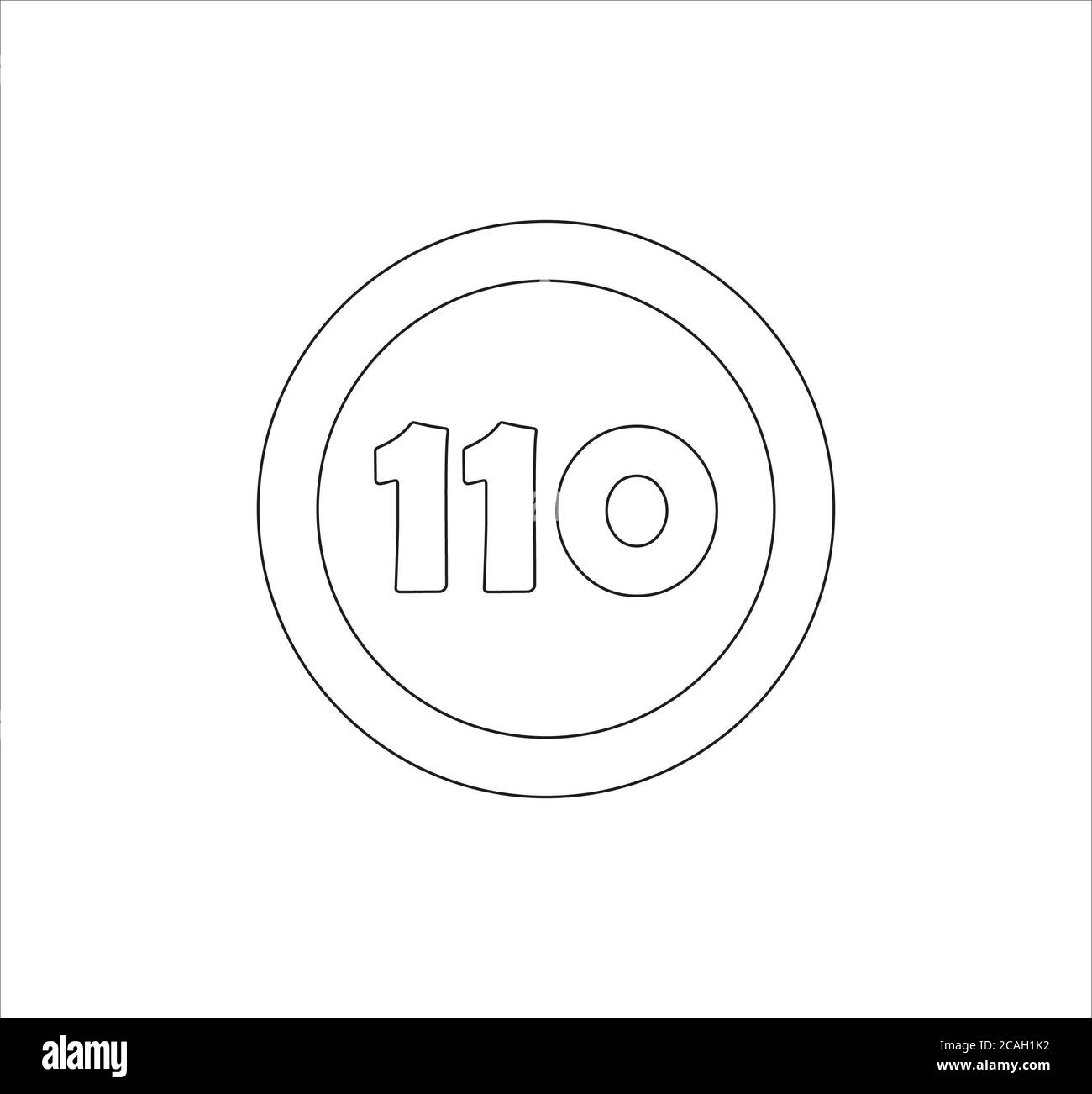 Illustration d'une limite de vitesse de circulation isolée sur un blanc arrière-plan Banque D'Images