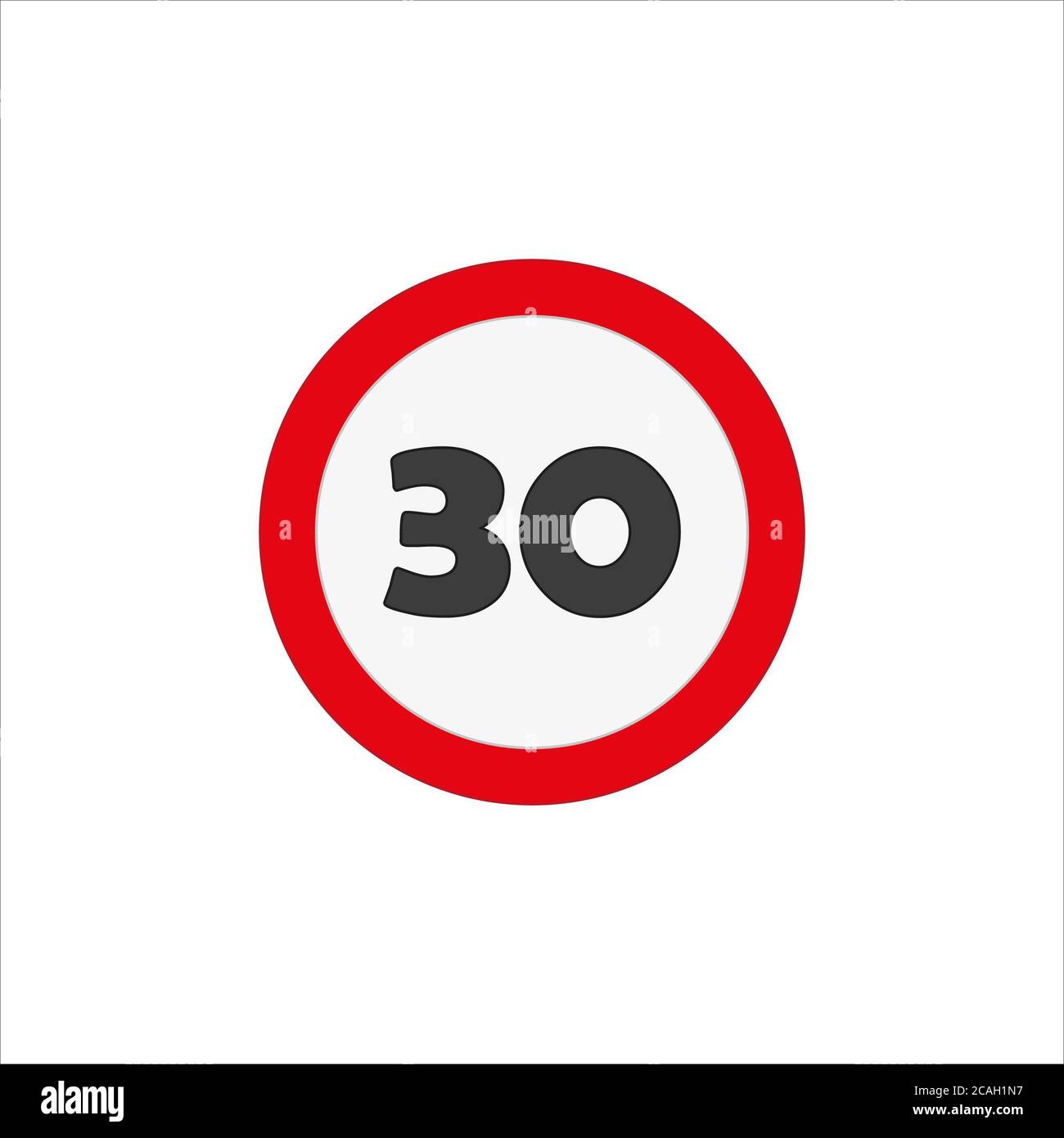 Icône de limite de vitesse 30 dans un cercle rouge Banque D'Images