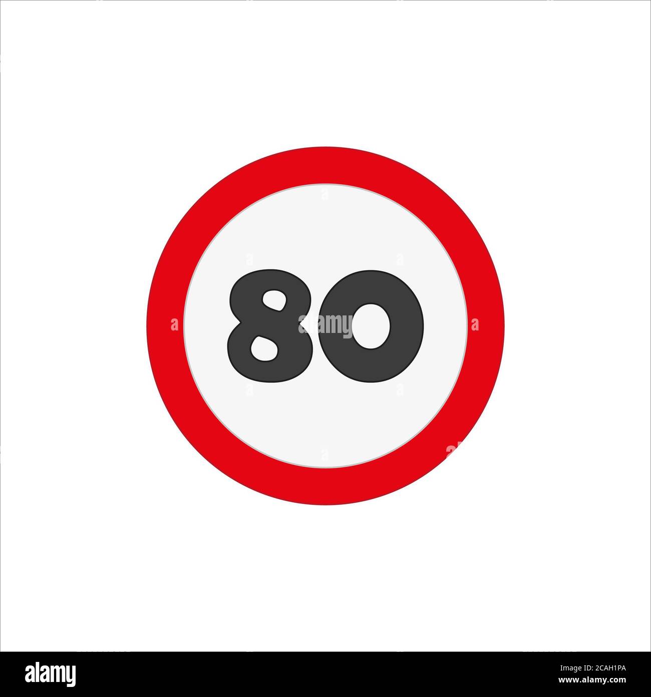 Illustration d'une limite de vitesse de circulation isolée sur un blanc arrière-plan Banque D'Images