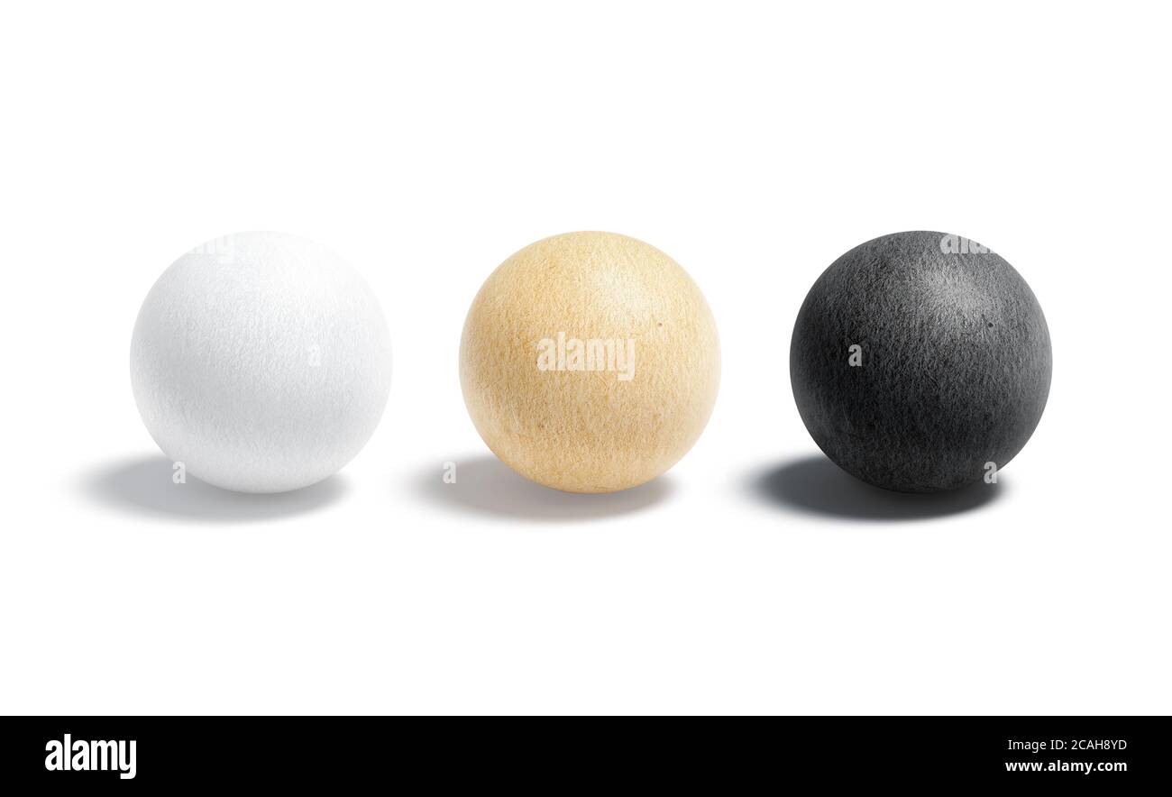 Ensemble de maquettes noir, blanc et de balles artisanales en papier vierge Banque D'Images