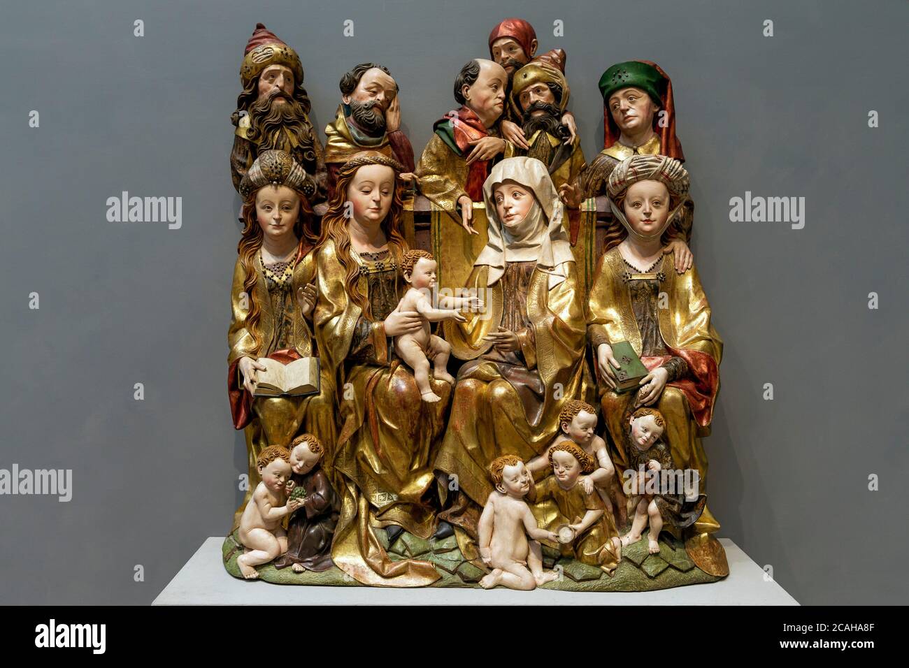 La Sainte parenté, l'allemand, 15e siècle, sculpture en bois,National Gallery of Art, Washington DC, USA, Amérique du Nord Banque D'Images