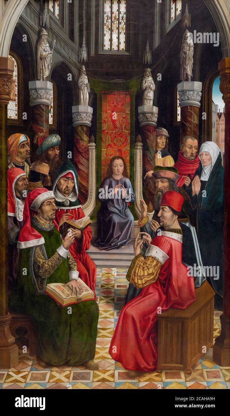 Le Christ parmi les docteurs, Maître des Rois Catholiques, vers 1495, National Gallery of Art, Washington DC, USA, Amérique du Nord Banque D'Images