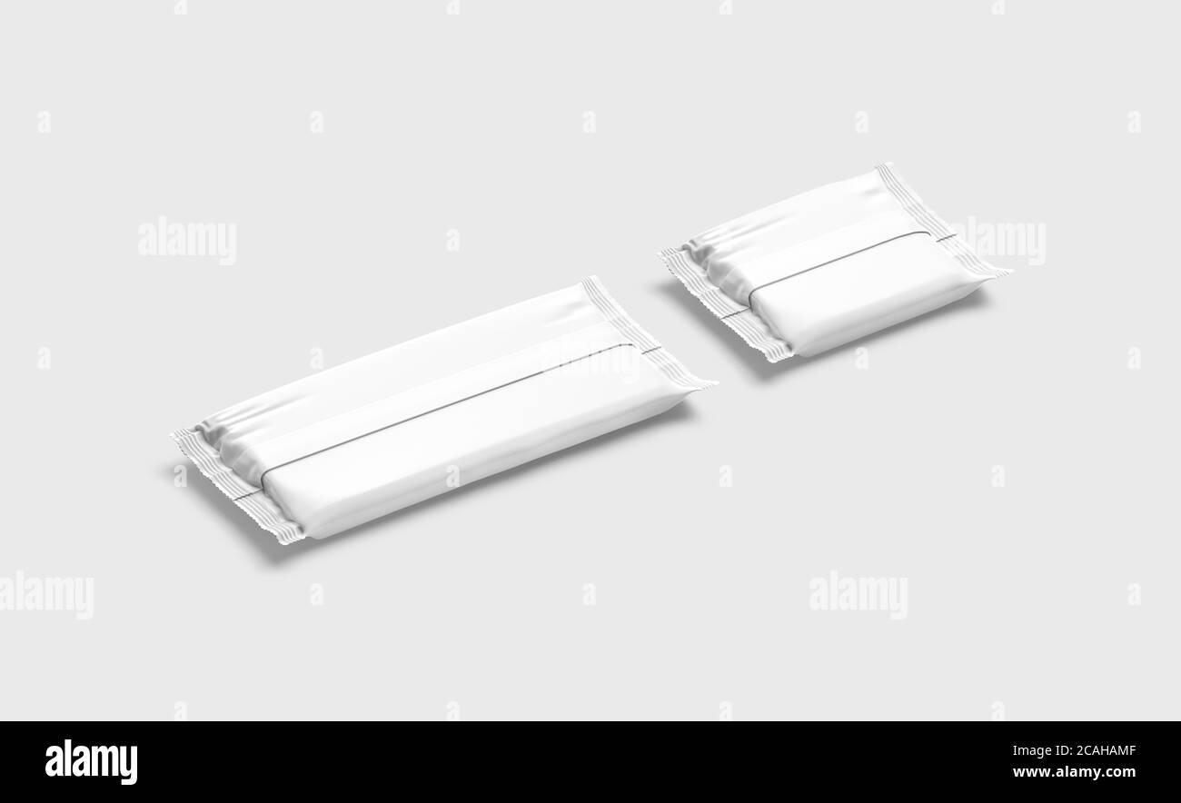 Maquette de papier d'emballage blanc blanc blanc blanc pour barres de chocolat carrées et grandes, Banque D'Images