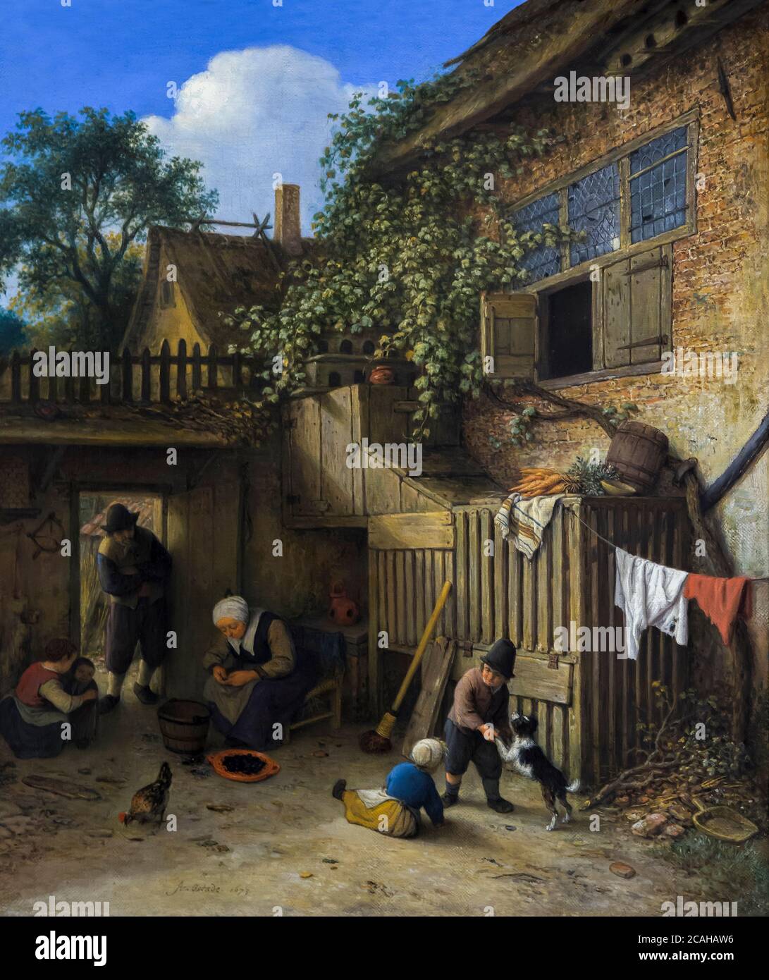 Le Cottage Dooryard, Adriaen van Ostade, 1673, National Gallery of Art, Washington DC, USA, Amérique du Nord Banque D'Images