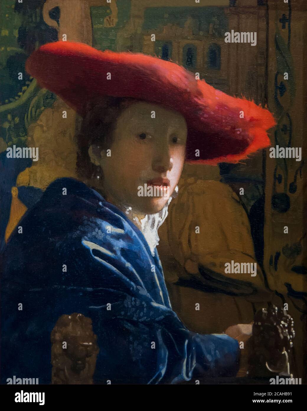 La fille avec la Red Hat, Johannes Vermeer, vers 1665, National Gallery of Art, Washington DC, USA, Amérique du Nord Banque D'Images