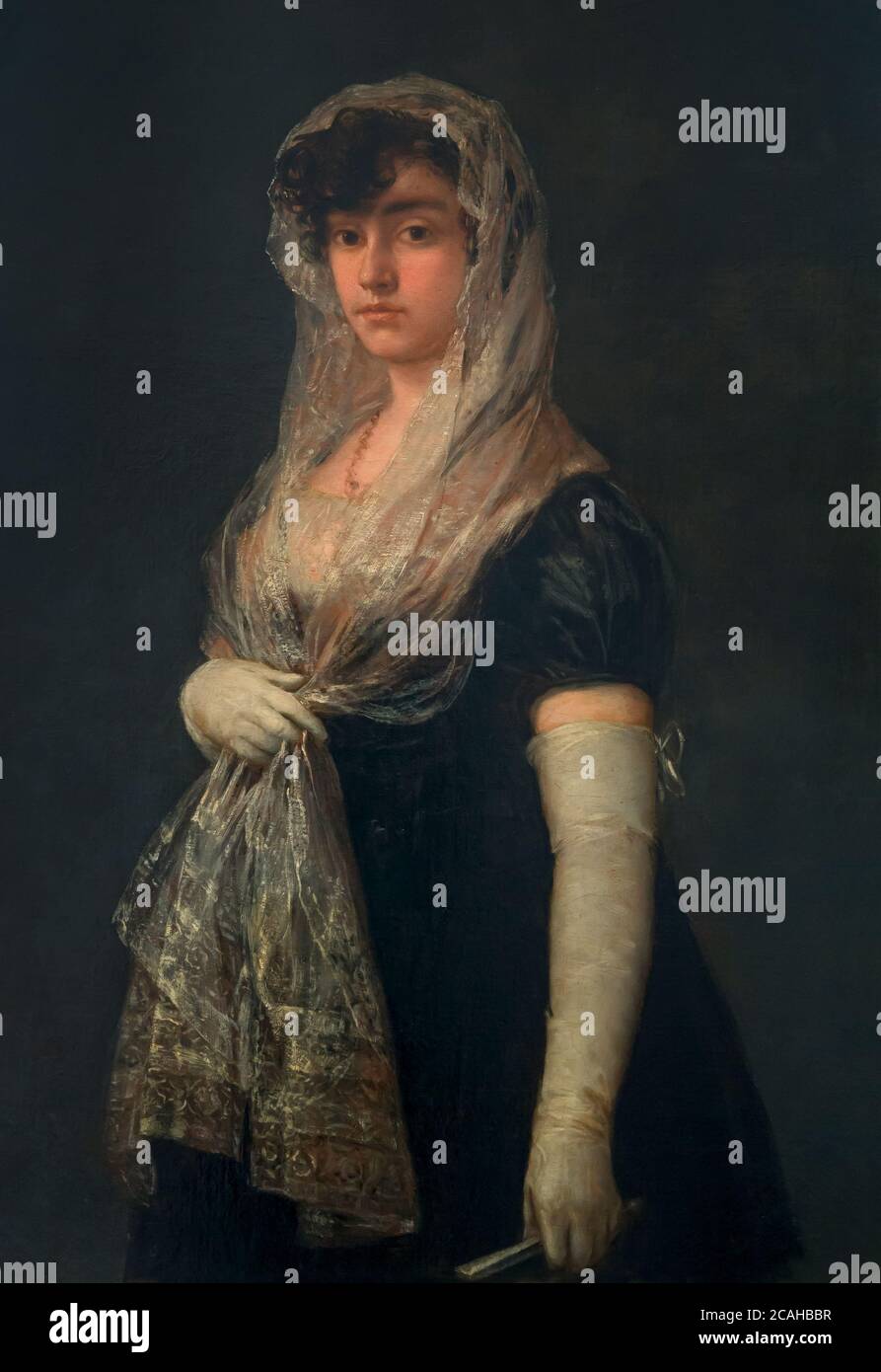 Jeune femme portant un Mantilla et une Basquina, Francisco de Goya, vers 1800-1805, National Gallery of Art, Washington DC, USA, Amérique du Nord Banque D'Images
