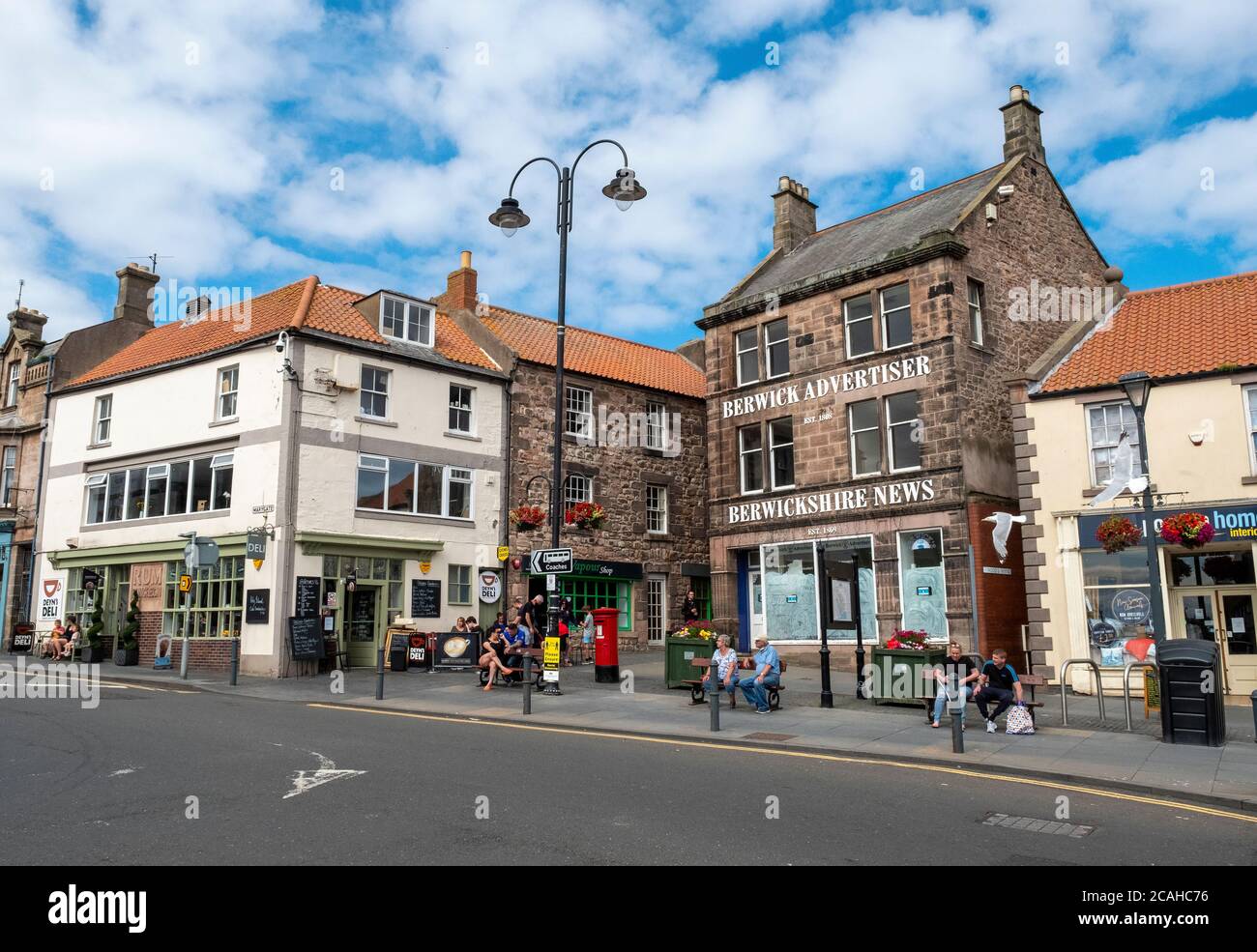 Bureaux de presse de Berwickshire, centre-ville de Berwick Upon Tweed, Northumberland, Angleterre. Banque D'Images
