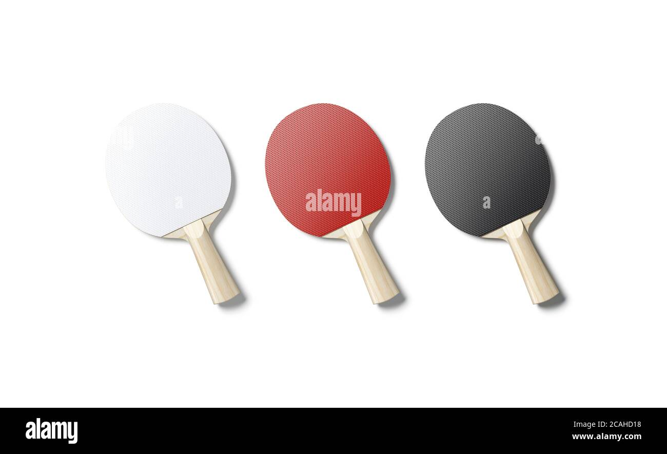 Maquette de raquette de tennis de table en bois noir, blanc et rouge Photo  Stock - Alamy