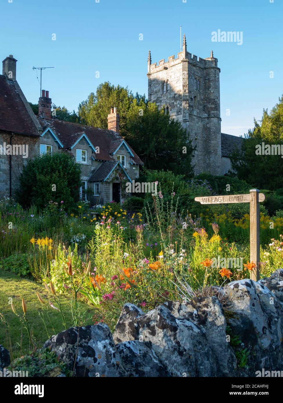 Village de East Knoyle (lieu de naissance de Sir Christopher Wren). East Knoyle, Wiltshire Banque D'Images