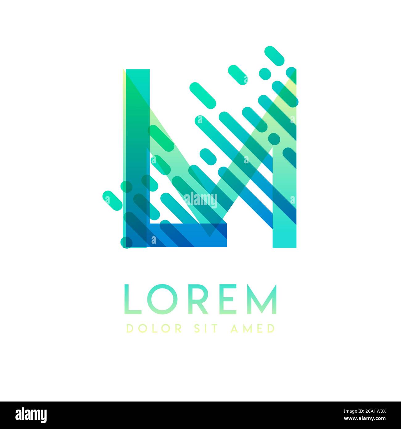 Logo LM sur le thème de la vitesse et du style galaxie qui convient aux industries créatives et commerciales. LOGO LETTRE ML pour tous les supports de page Web et Illustration de Vecteur