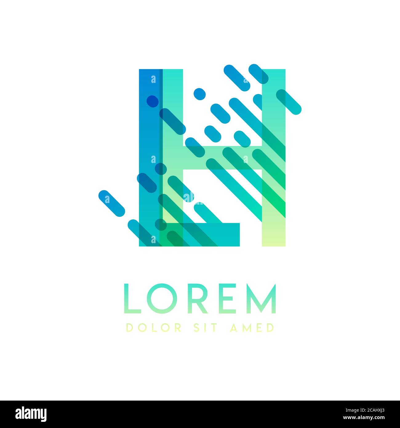 Logo LH sur le thème de la vitesse et du style galaxie, adapté aux secteurs de la création et des affaires. HL Letter logo design pour tous les médias de page Web et Illustration de Vecteur