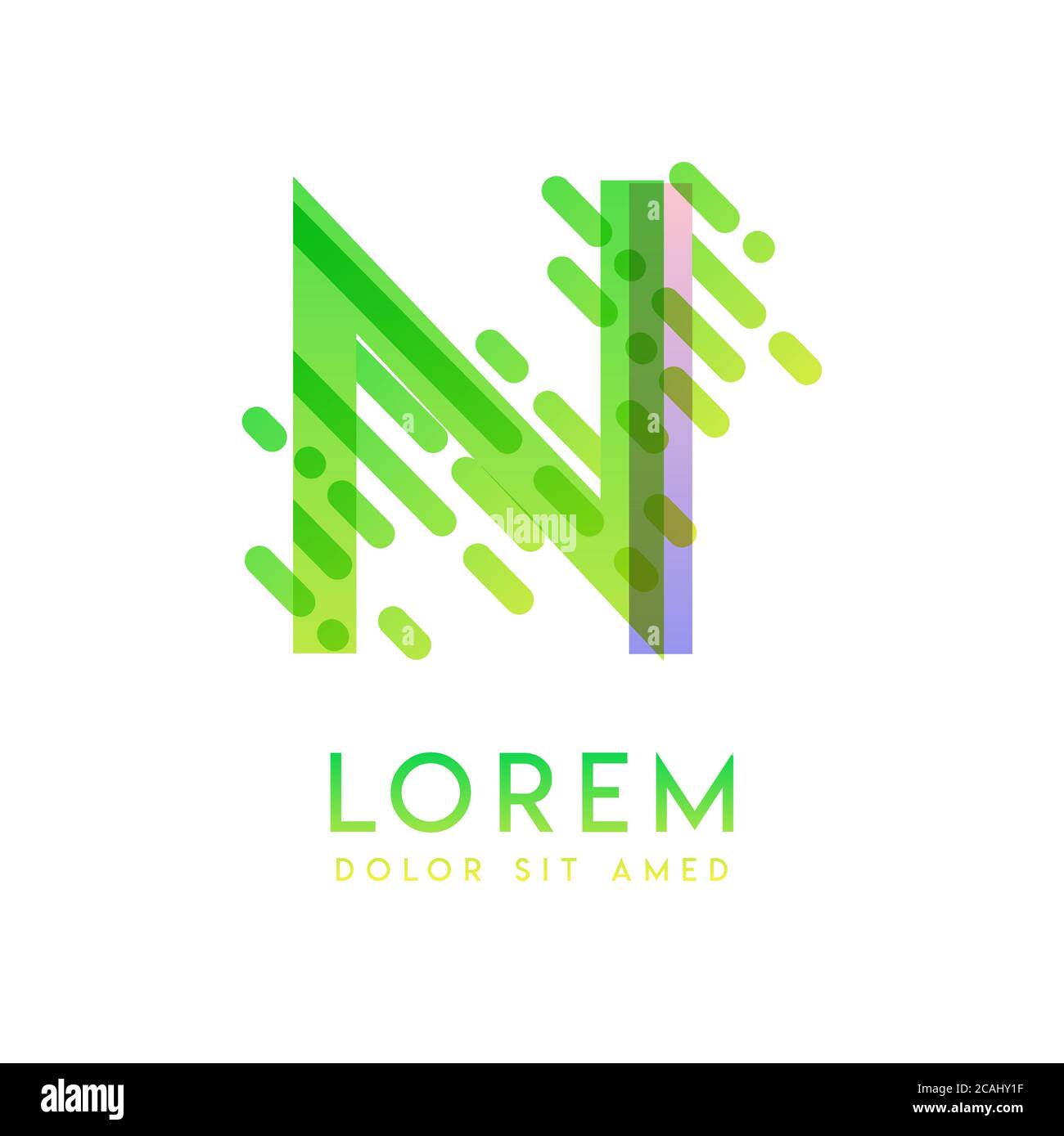 LOGO NI sur le thème de la vitesse et du style galaxie, adapté aux industries créatives et commerciales. EN format lettre logo pour tous les supports de page Web et Illustration de Vecteur