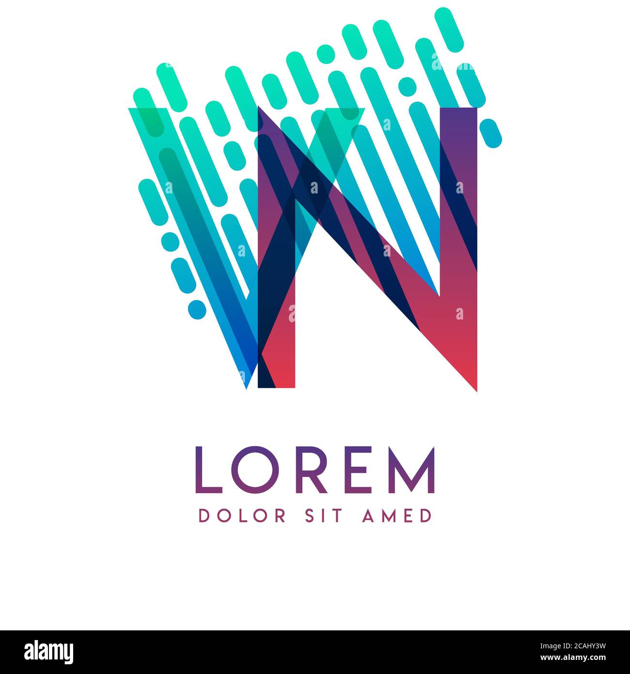 Logo VN sur le thème de la vitesse et du style galaxie qui convient aux industries créatives et commerciales. Logo NV Letter pour tous les supports de page Web et Illustration de Vecteur