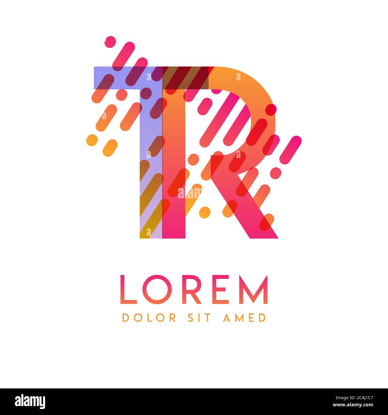 Logo RT sur le thème de la vitesse et du style galaxie, adapté aux secteurs de la création et des affaires. Logo lettre TR pour tous les supports de page Web et Illustration de Vecteur