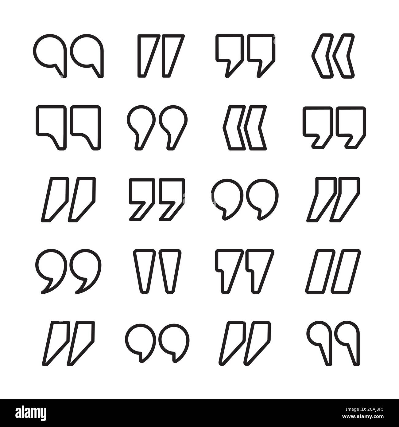 Collection de vecteurs entre guillemets. Icône guillemets. Symbole de ...