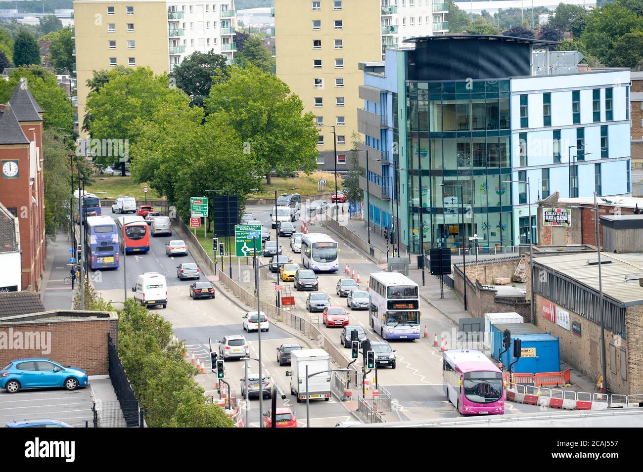 Vue d'en haut sur Doncaster Banque D'Images