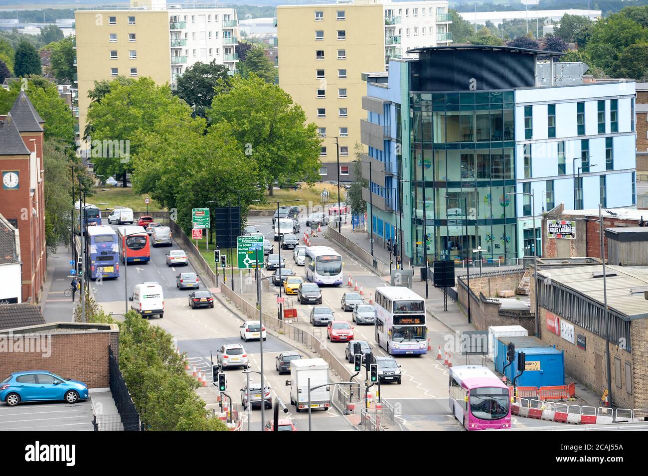 Vue d'en haut sur Doncaster Banque D'Images