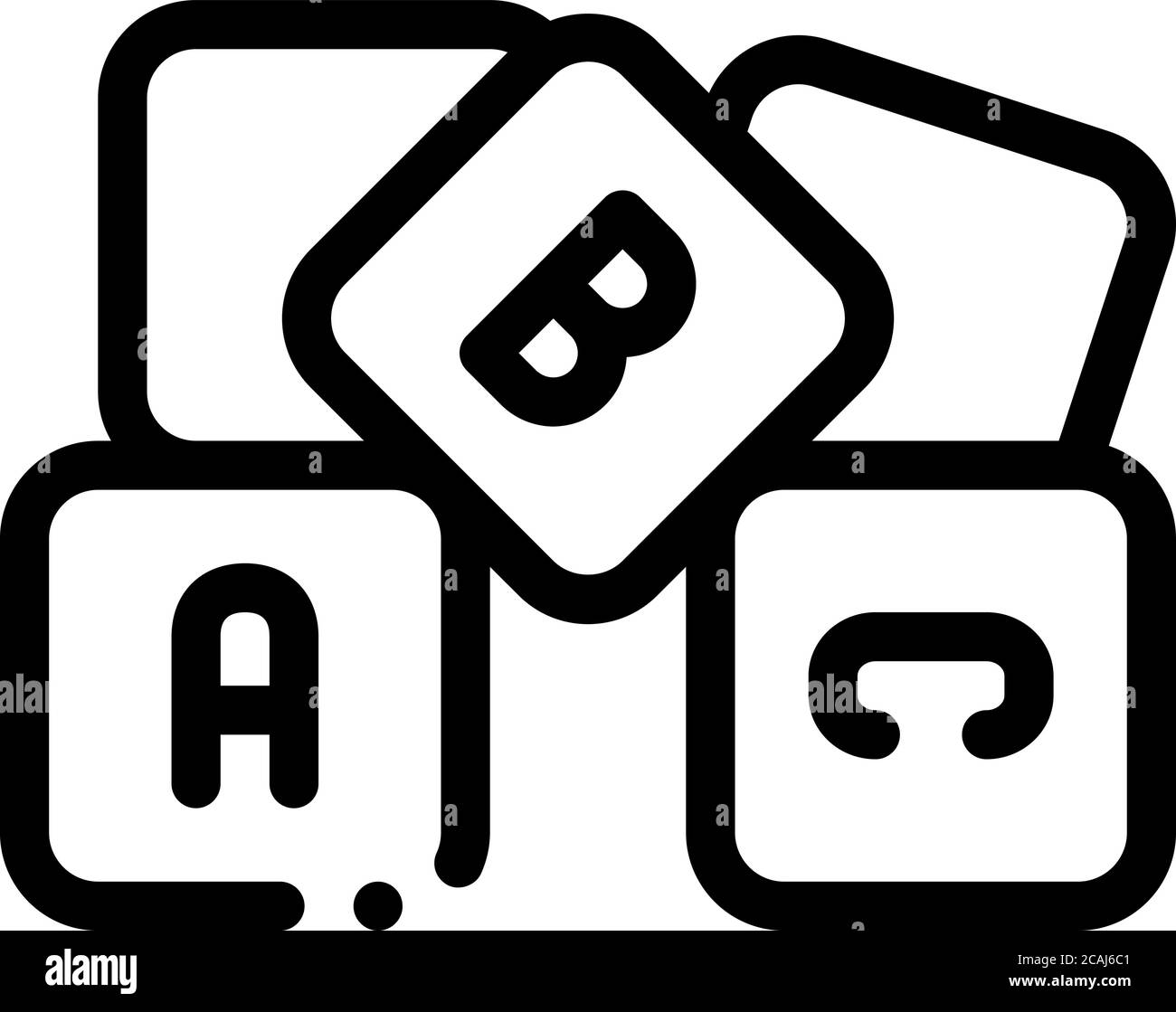 l'alphabet de l'éducation préscolaire bloque l'illustration vectorielle de l'icône Illustration de Vecteur