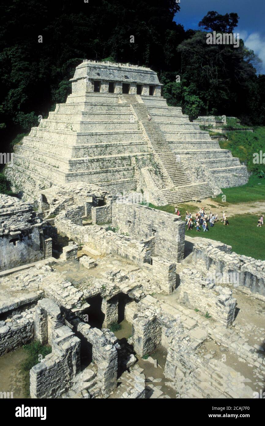 Palenque, Chiapas, Mexique : ruines du Temple des inscriptions. ©Bob Daemmrich Banque D'Images