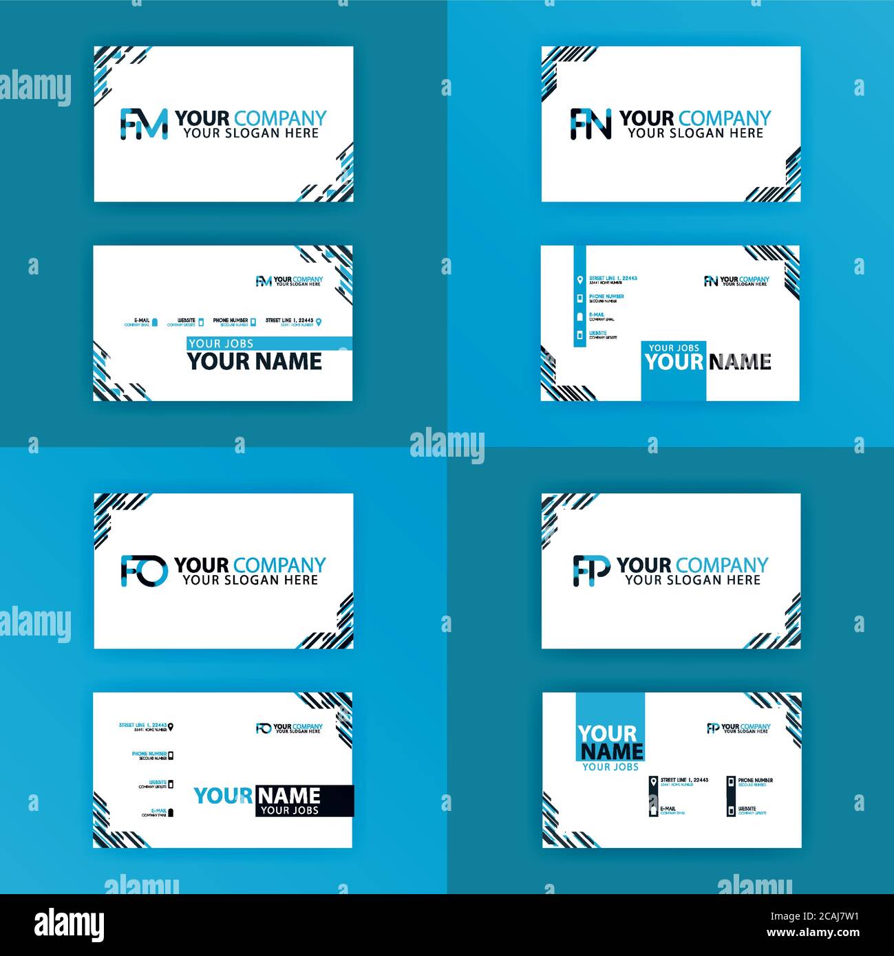 Carte de visite logo en alphabet coloré pour la promotion, le marketing et la publicité pour les entreprises, les sociétés, les coopératives et les PME. Adapté pour imprimer moi Illustration de Vecteur