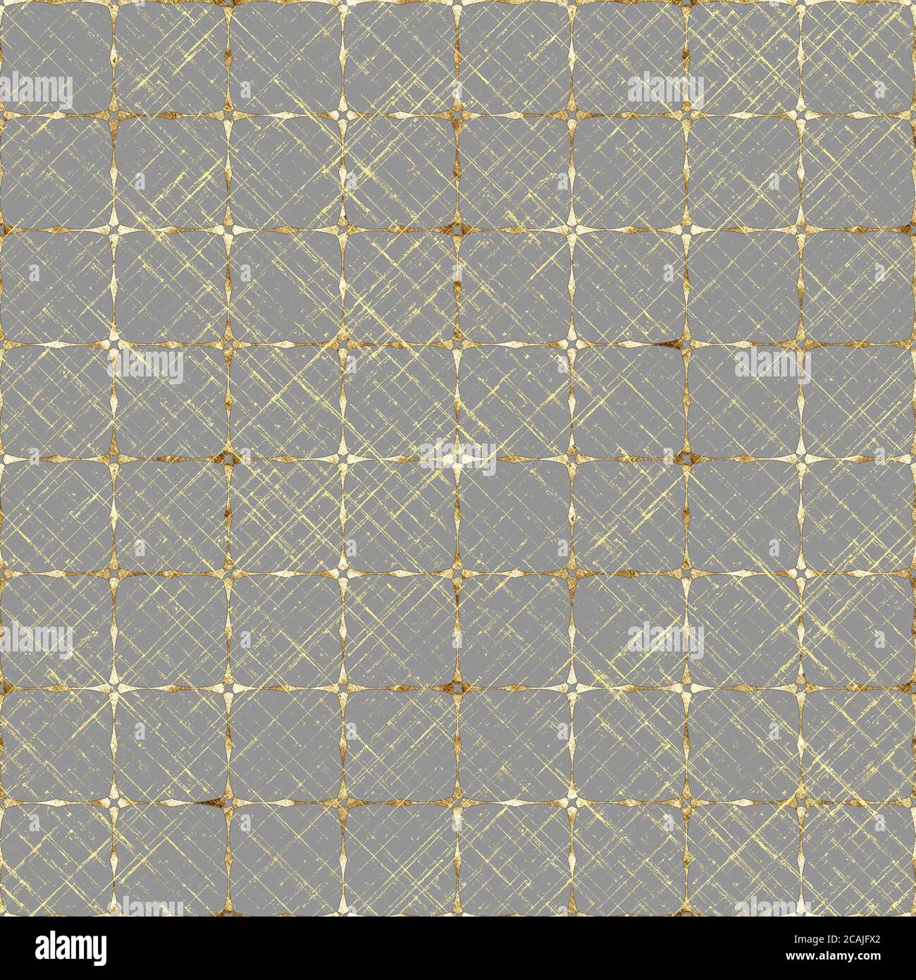 Motif doré sans couture. Toile de fond grise et jaune dorée à motif écossais à rayures. Illustration abstraite de la diagonale géométrique qui se chevauche. PR Banque D'Images