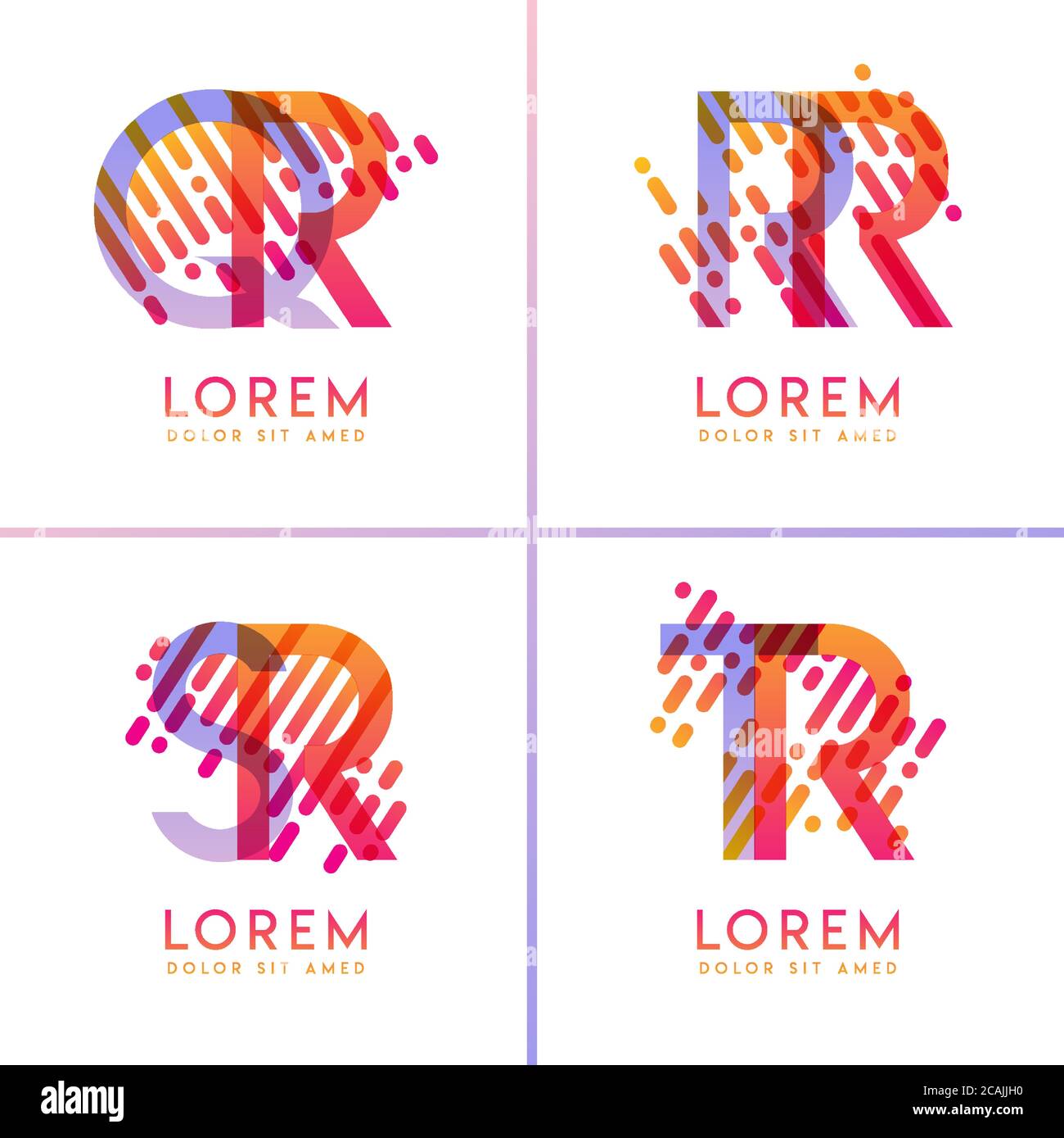 Alphabet coloré logo gras pour la promotion, le marketing et la publicité, peut être utilisé pour les entreprises, les sociétés, les coopératives et les PME. Adapté pour prin Illustration de Vecteur