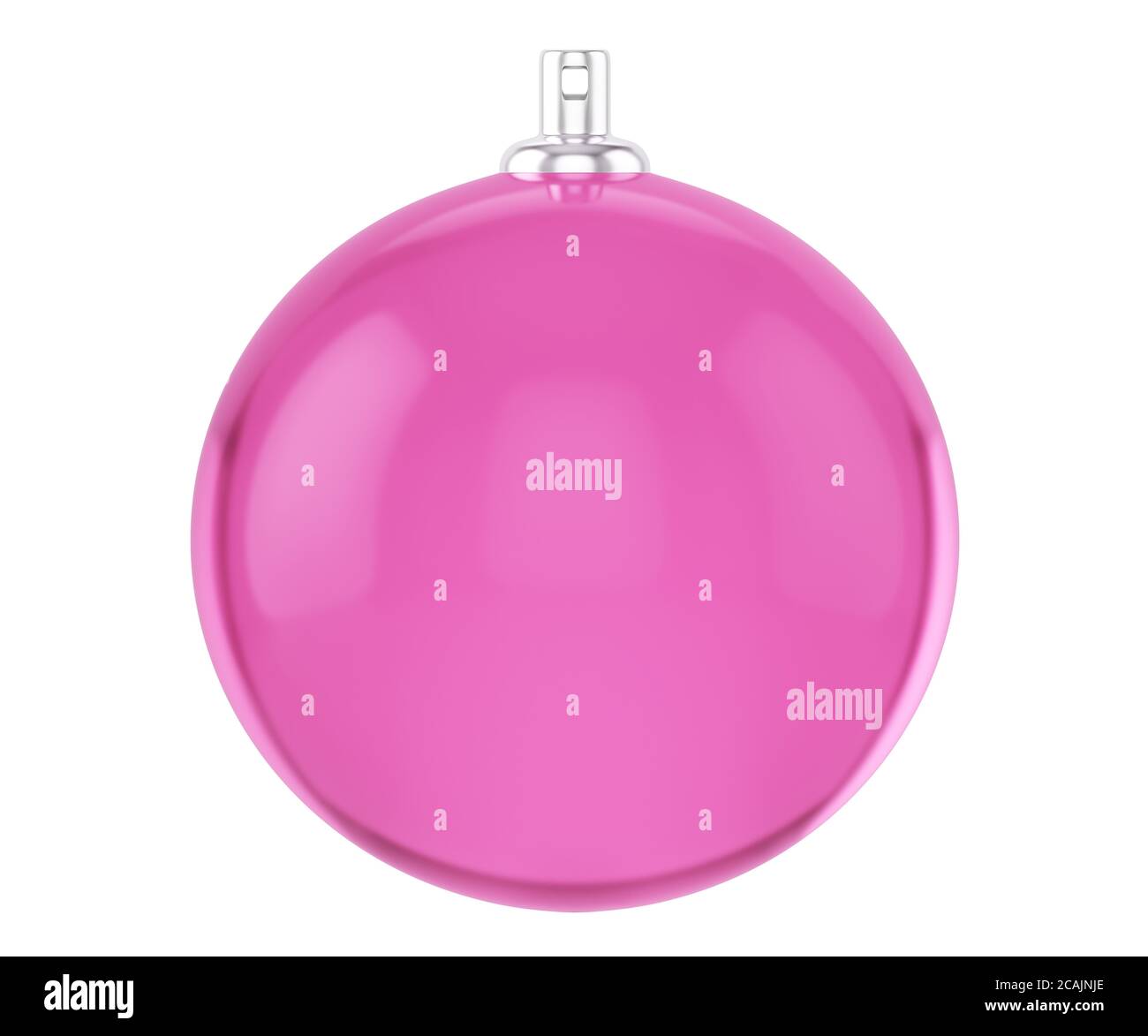 Boule de noël rose isolée sur fond blanc, illustration 3d Banque D'Images