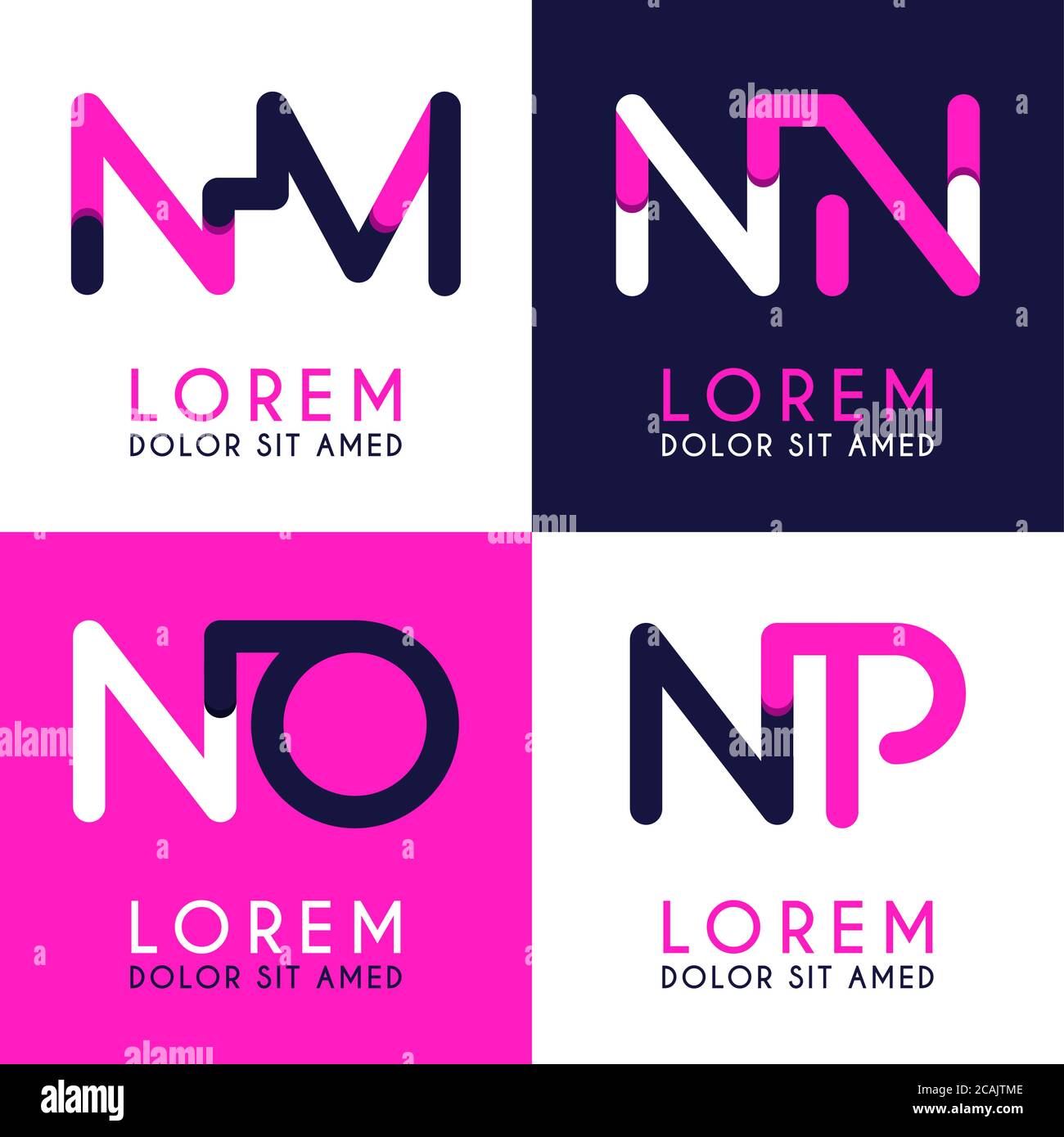 LOGO NM pour les entreprises et les entreprises. LOGO DU modèle NN pour l'affiche. AUCUNE illustration de logo ne peut être utilisée pour les sites Web et les applications. Lettre NP logo pour les médias sociaux Illustration de Vecteur