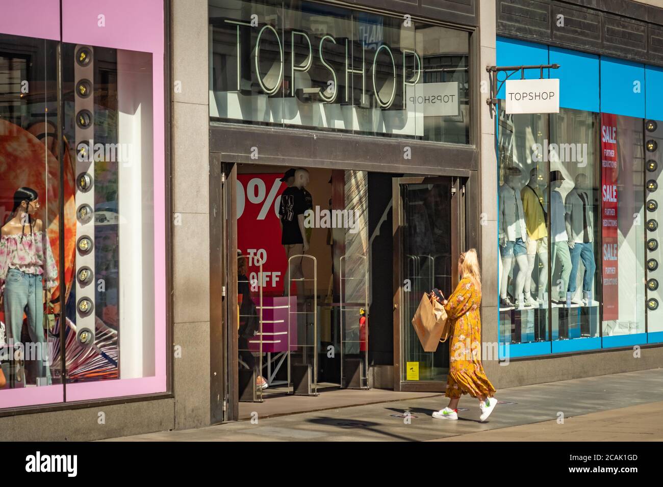 Magasin Topshop sur Oxfortd Street, marque britannique de mode rapide Banque D'Images