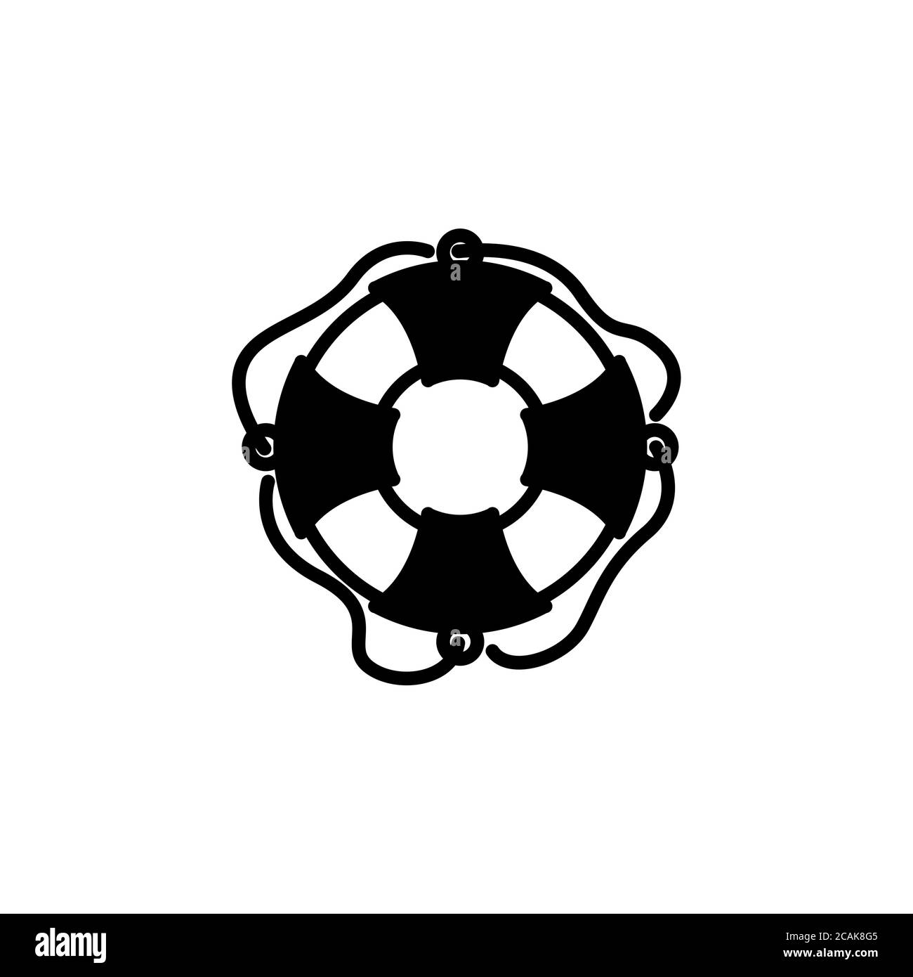 Icône de vecteur de bouée de sauvetage. signe sos et anneau de sécurité. Symbole de bouée de sauvetage. Logo de l'économiseur de vie simple noir sur blanc. Icône d'aide ou d'écorçage Illustration de Vecteur