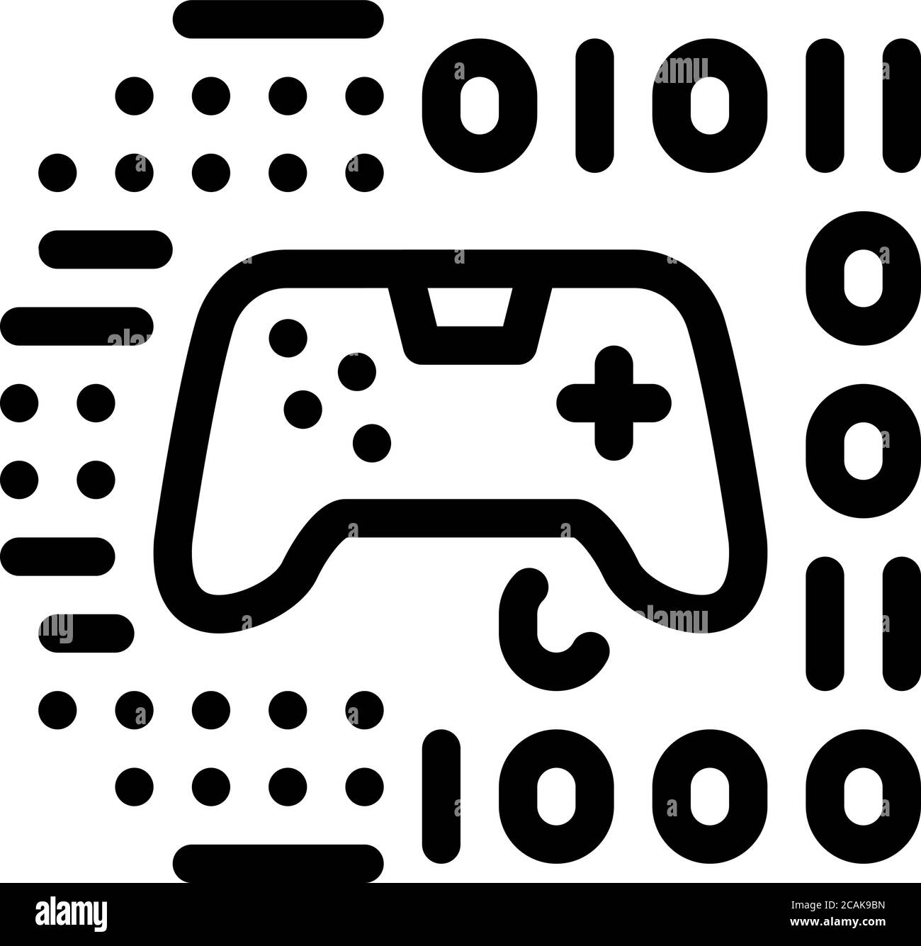illustration du schéma vectoriel de l'icône de code binaire de développement de jeu Illustration de Vecteur