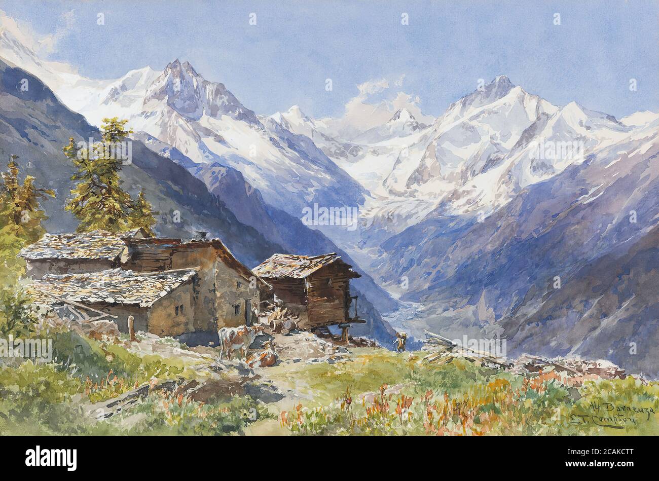 Compton Edward Theodore - Die Alpe Barneuza Wallis - École allemande - 19ème et début du 20ème siècle Banque D'Images