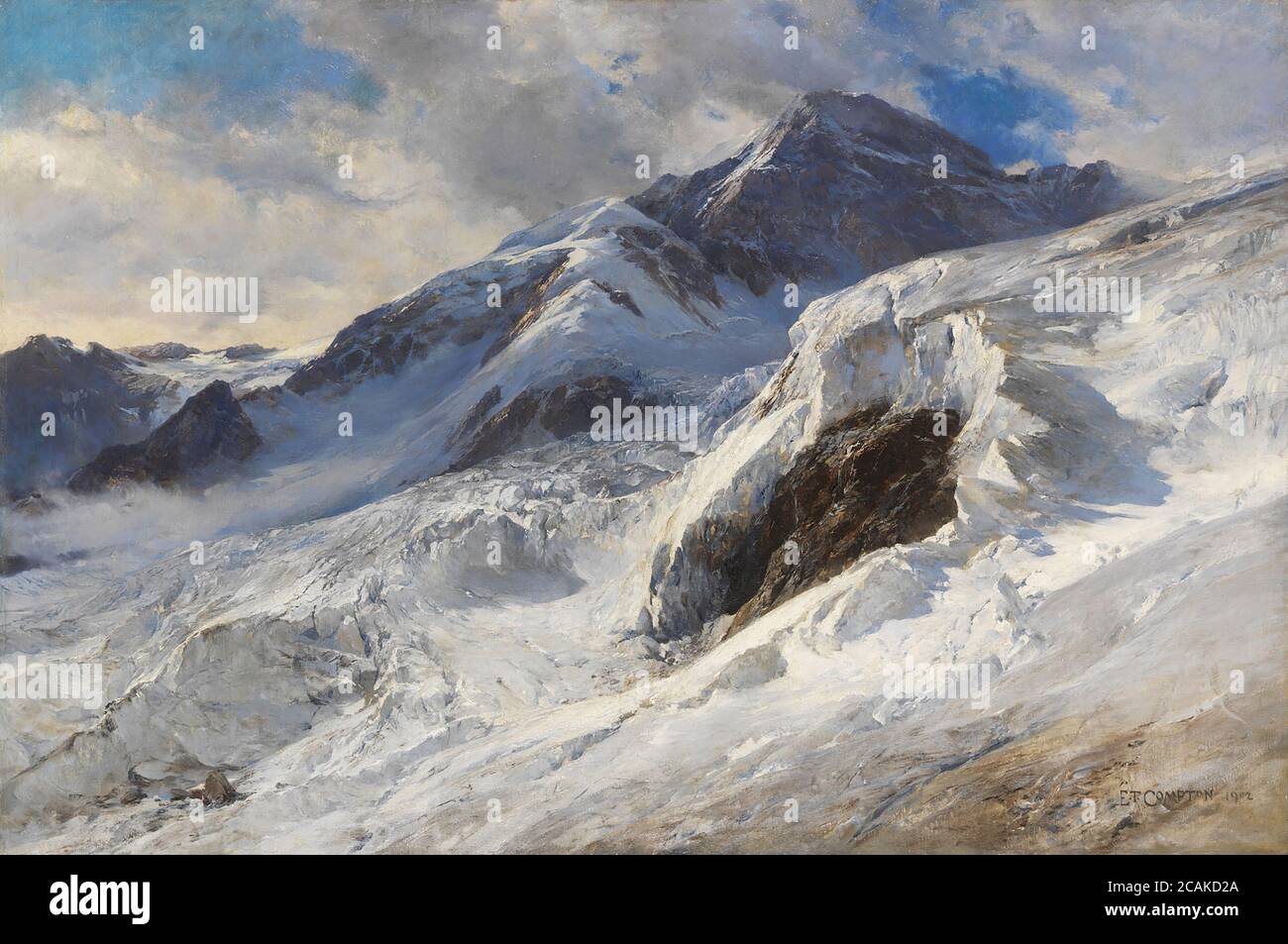 Compton Edward Theodore - Lyskamm (Monte-Rosa) - École allemande - 19ème et début du 20ème siècle Banque D'Images