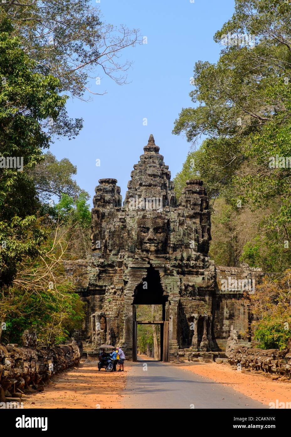 North Gate, Angkor Thom, Siem Reap, Cambodge Banque D'Images