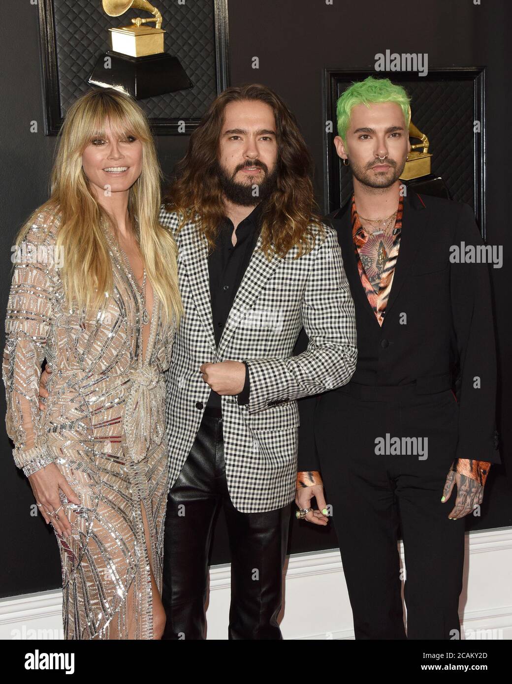 LOS ANGELES - 26 JANVIER : Heidi Klum, Tom Kaulitz, Bill Kaulitz, au 62e Grammy Awards au Staples Center le 26 janvier 2020 à Los Angeles, Californie Banque D'Images