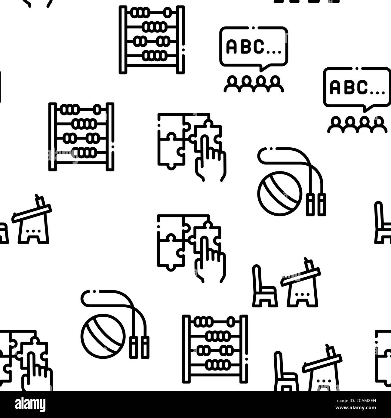 Scénario sans couture pour l'éducation préscolaire Illustration de Vecteur