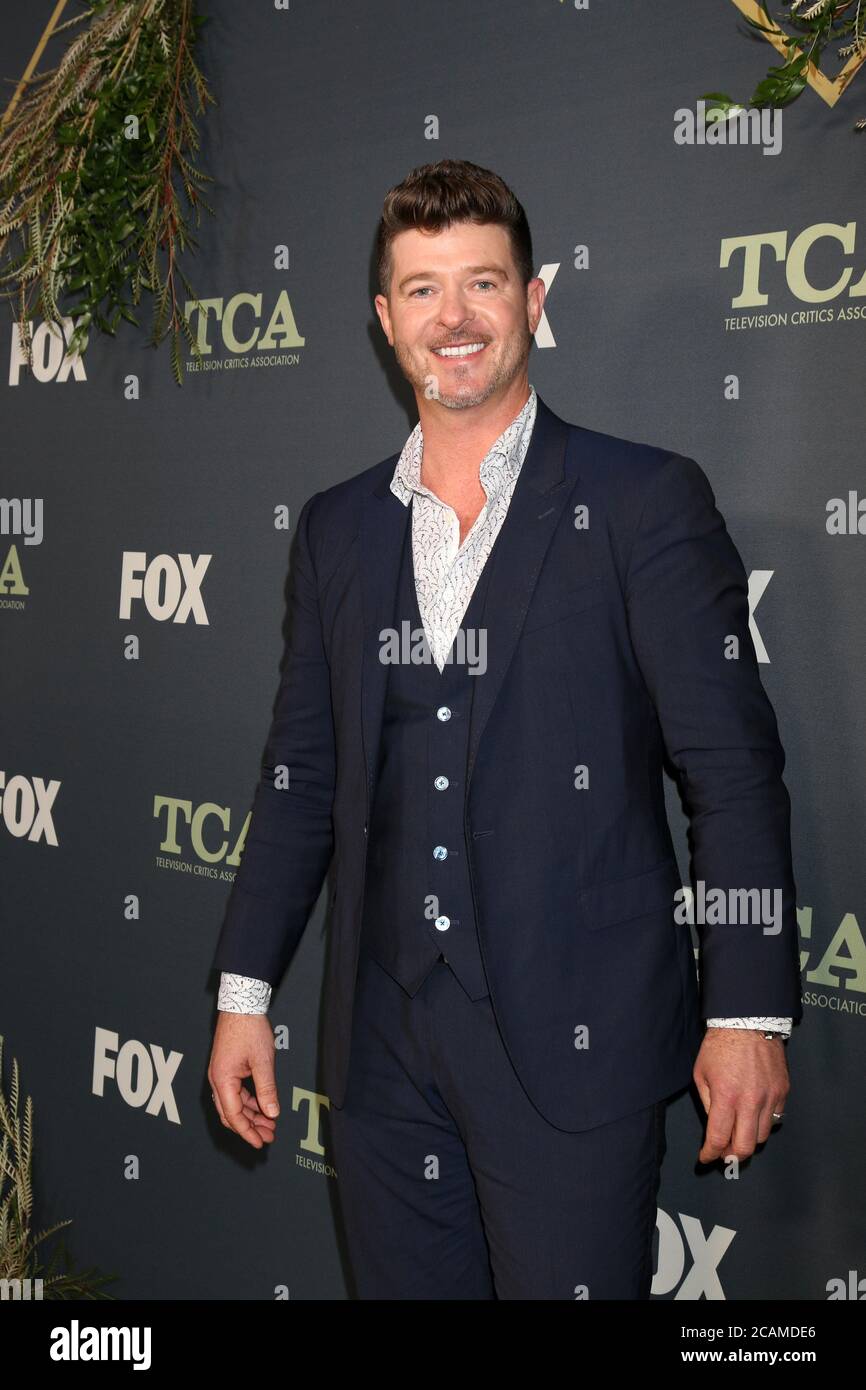 LOS ANGELES - 1er FÉVRIER : Robin Thicke à la FOX TCA All-Star Party à la Fig House le 1er février 2019 à Los Angeles, CA Banque D'Images