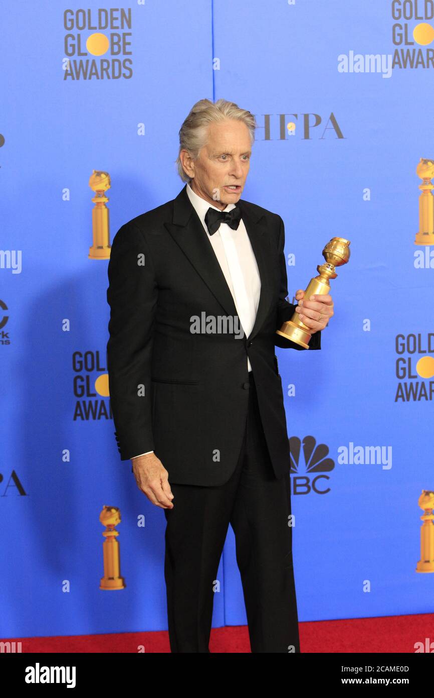 LOS ANGELES - 6 JANVIER : Michael Douglas au Golden Globe Awards 2019 - salle de presse à l'hôtel Beverly Hilton le 6 janvier 2019 à Beverly Hills, CA Banque D'Images