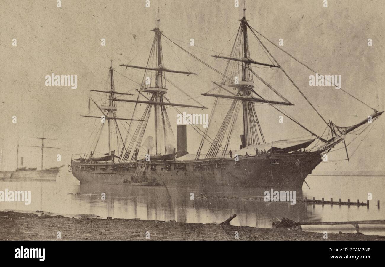 U.S. sloop of war Richmond - la photographie montre l'USS Richmond à Baton Rouge, Louisiane, 1863 Banque D'Images