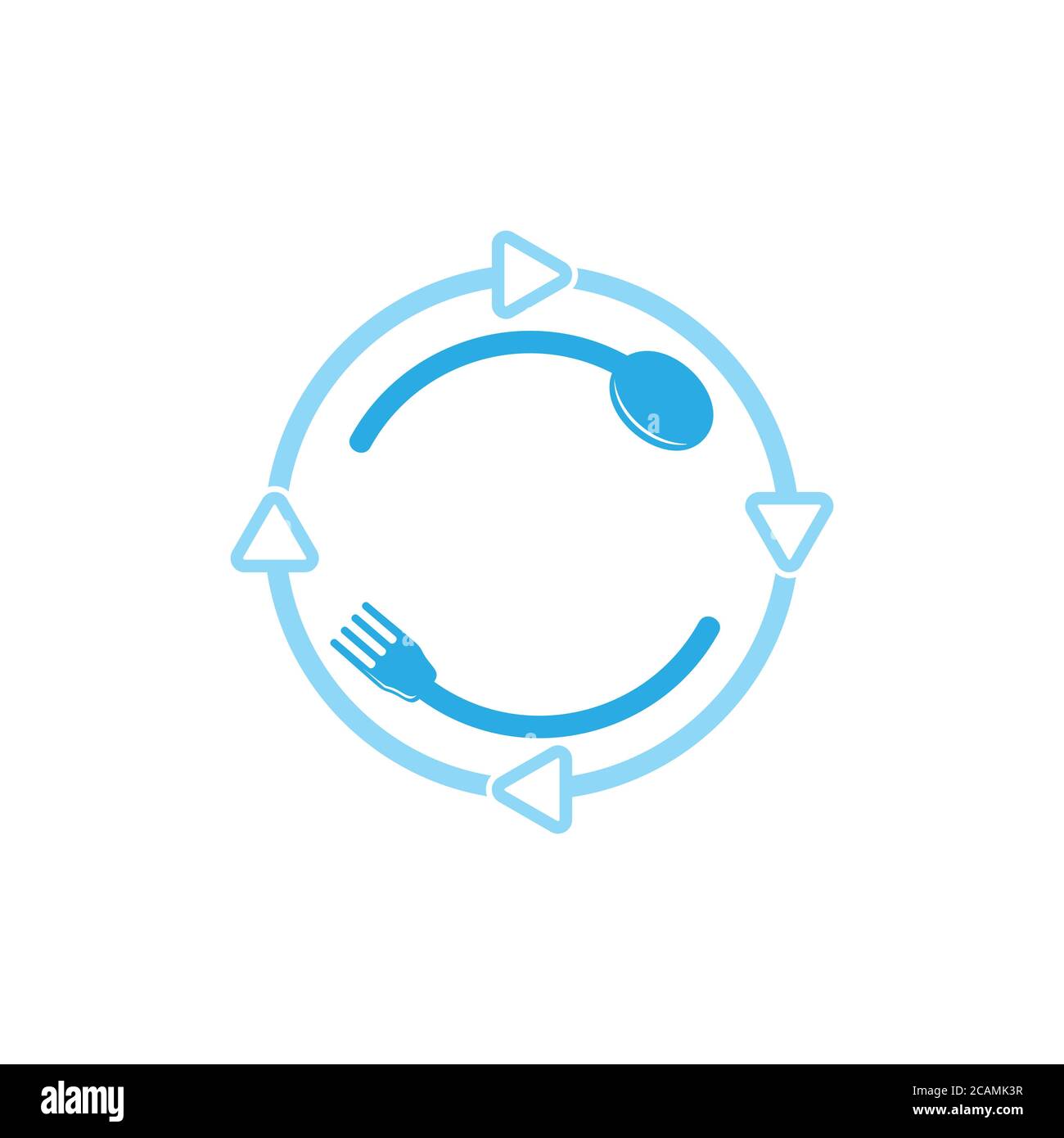 cuillère fourchette boucle décoration logo vecteur Illustration de Vecteur