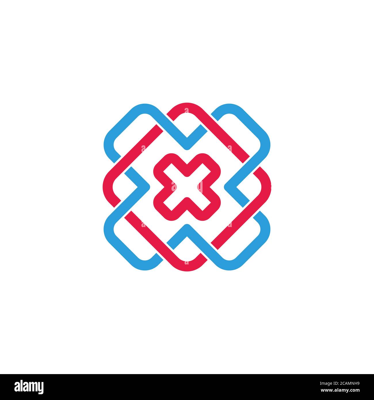 vecteur de lettre x lignes liées art décoration logo Illustration de Vecteur