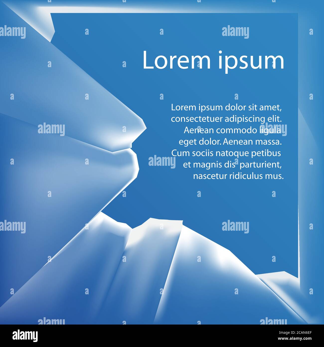 Illustration vectorielle avec un cassé en fragments verre transparent et place pour le texte. Élément pour les présentations, les bannières et votre créativité Illustration de Vecteur